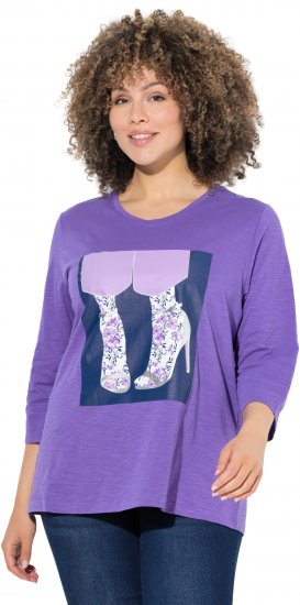 Ulla Popken Fashion Graphic T-Shirt Purple - Tricouri imprimate pentru femei - 