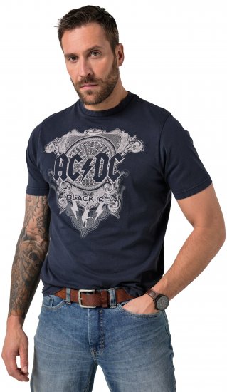 JP1880 AC/DC Black Ice T-Shirt Navy - Tricouri cu trupe - Tricouri cu formații rock