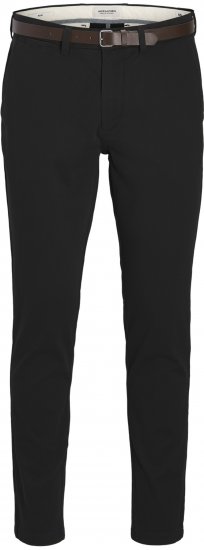 Jack & Jones Marco Adam Belted Slim Fit Chino Pants Black - Blugi & pantaloni - Blugi & Pantaloni Bărbați Mărimi Mari