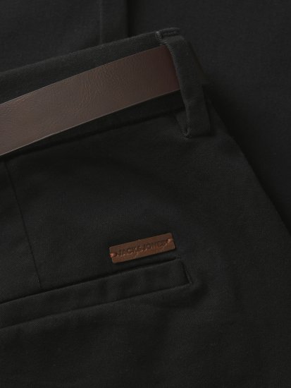 Jack & Jones Marco Adam Belted Slim Fit Chino Pants Black - Blugi & pantaloni - Blugi & Pantaloni Bărbați Mărimi Mari