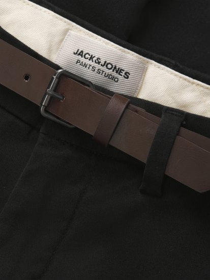 Jack & Jones Marco Adam Belted Slim Fit Chino Pants Black - Blugi & pantaloni - Blugi & Pantaloni Bărbați Mărimi Mari