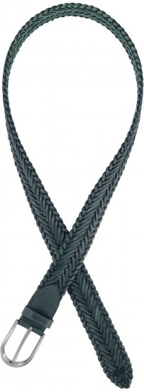 Ulla Popken Woven Leather Belt Green - Curele damă - 