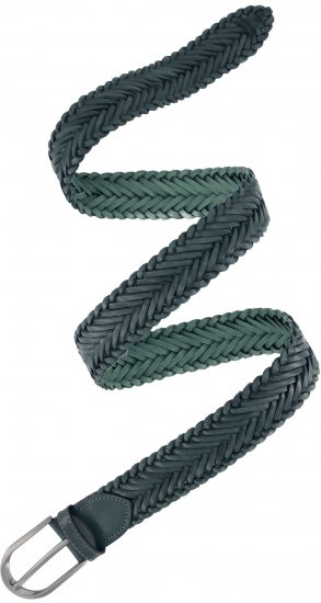 Ulla Popken Woven Leather Belt Green - Curele damă - 