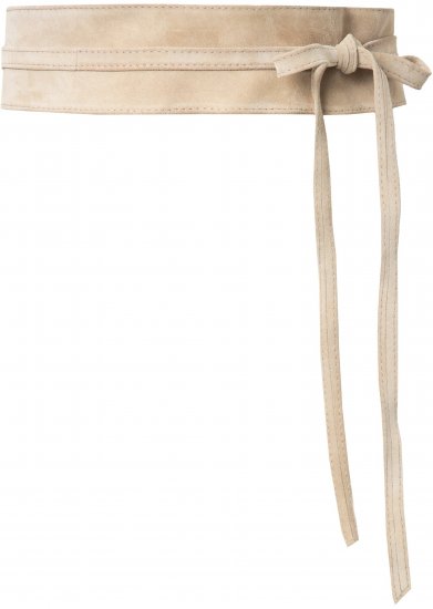 Ulla Popken Leather Tie Belt Beige - Curele damă - 