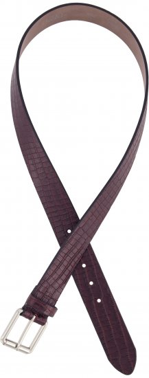 Ulla Popken Snake Embossed Belt Burgundy - Curele damă - 