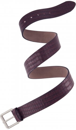 Ulla Popken Snake Embossed Belt Burgundy - Curele damă - 