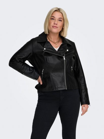 Only Carmakoma Emmy Biker Jacket Black - Geci din piele - 