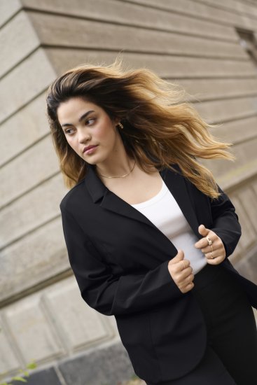 Kaffe Curve Sakira Blazer Negru Intens - Sacouri - 
