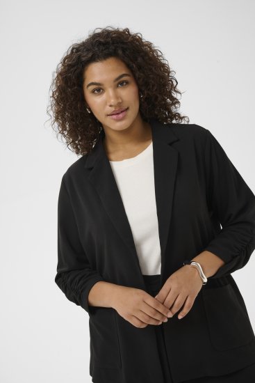 Kaffe Curve Pheolo 3/4 Sleeve Blazer Black Deep - Sacouri - 
