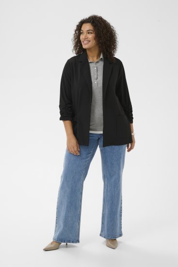 Kaffe Curve Pheolo 3/4 Sleeve Blazer Black Deep - Sacouri - 