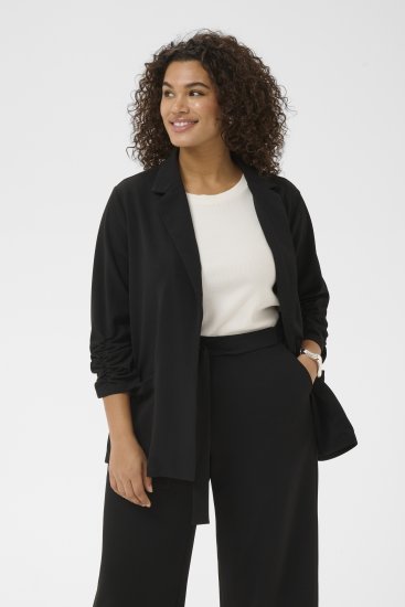 Kaffe Curve Pheolo 3/4 Sleeve Blazer Black Deep - Sacouri - 