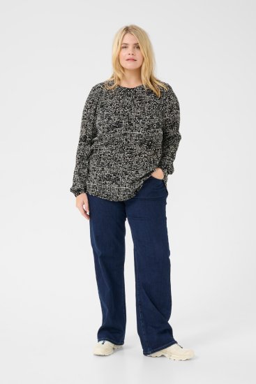 Kaffe Curve Mila Ami Bluză Negru/Turtledove - Bluze & tunici - 
