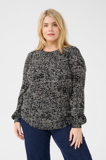 Kaffe Curve Mila Ami Bluză Negru/Turtledove - Bluze & tunici - 