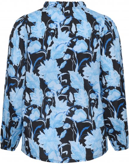 Kaffe Curve Sasja Bluză cu mânecă lungă Blue Snake Flower - Bluze & tunici - 