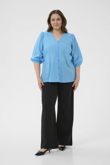 Kaffe Curve Gabby Blouse Azure Blue - Bluze - 