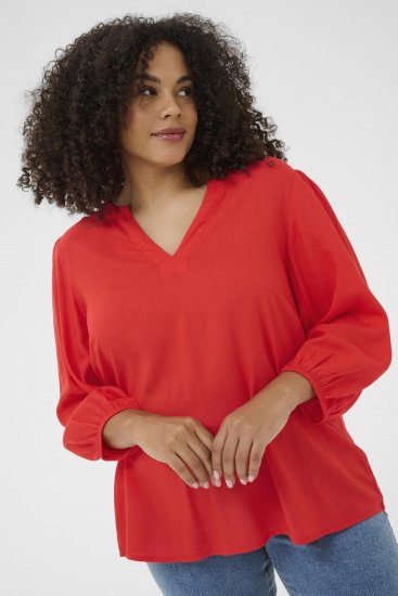 Kaffe Curve Mille Blouse Poppy Red - Bluze - 