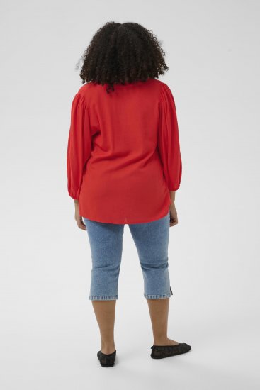 Kaffe Curve Mille Blouse Poppy Red - Bluze - 
