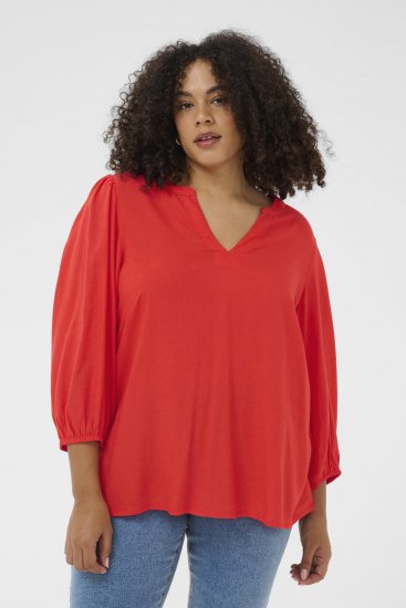 Kaffe Curve Mille Blouse Poppy Red - Bluze - 