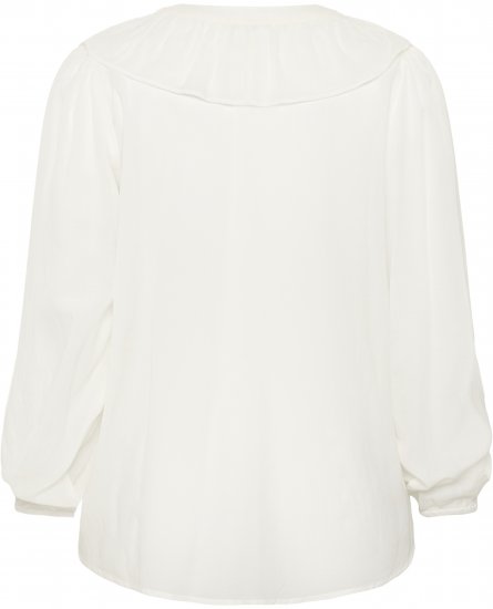 Kaffe Curve Lana Frill Blouse White - Bluze - 
