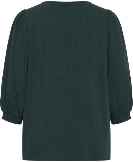 Kaffe Curve Pippi Blouse 3/4 Sleeve Magical Forest Green - Bluze & tunici - 
