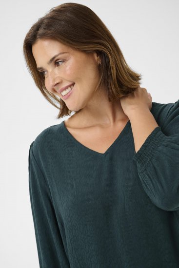 Kaffe Curve Pippi Blouse 3/4 Sleeve Magical Forest Green - Bluze & tunici - 