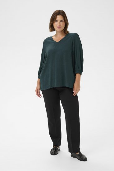 Kaffe Curve Pippi Blouse 3/4 Sleeve Magical Forest Green - Bluze & tunici - 