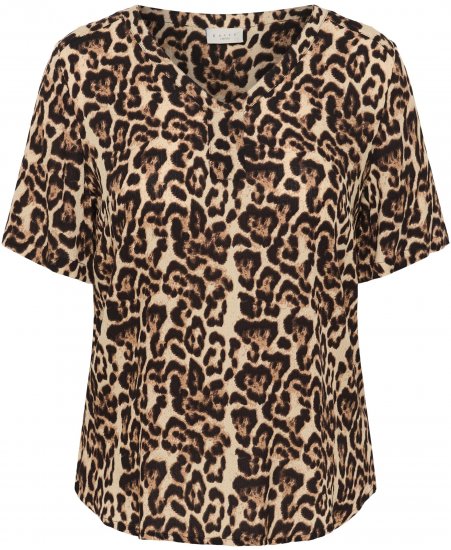 Kaffe Curve Ami Short Sleeve Blouse Printed Leopard - Bluze & tunici - 