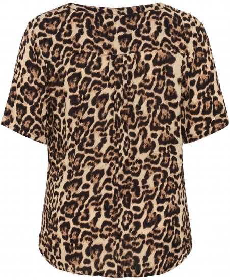 Kaffe Curve Ami Short Sleeve Blouse Printed Leopard - Bluze & tunici - 