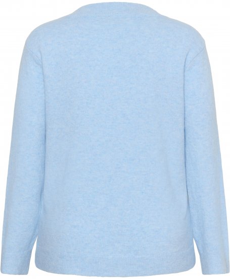Kaffe Curve Jilanda V-Neck Pullover Blue - Pulovere & haine tricotate - 