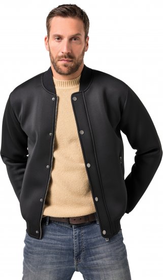 JP1880 College Jacket Scuba Fabric with Zipper Black - Geci - Geci Bărbați Mărimi Mari