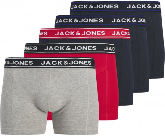 Jack & Jones Hector Solid Trunks 5-Pack Grey - Boxeri - Boxeri Bărbați Mărimi Mari