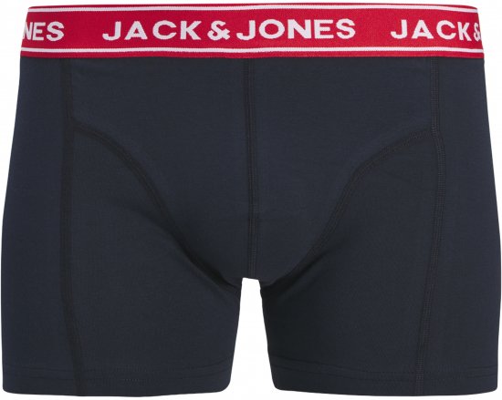 Jack & Jones Hector Solid Trunks 3-Pack Navy/Red/Grey - Boxeri - Boxeri Bărbați Mărimi Mari