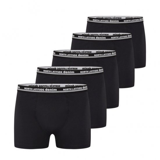 North Latitude 5-Pack Boxershorts Black - Boxeri - Boxeri Bărbați Mărimi Mari