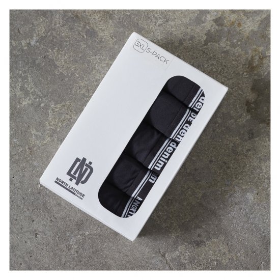 North Latitude 5-Pack Boxershorts Black - Boxeri - Boxeri Bărbați Mărimi Mari