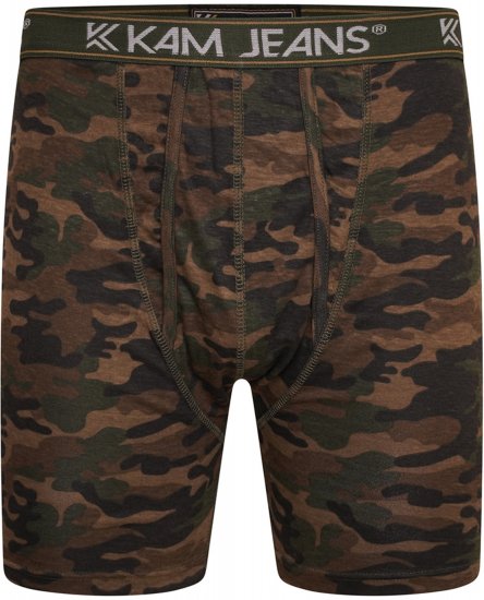 Kam Jeans 813 Camo Print Boxers Charcoal Khaki - Boxeri - Boxeri Bărbați Mărimi Mari