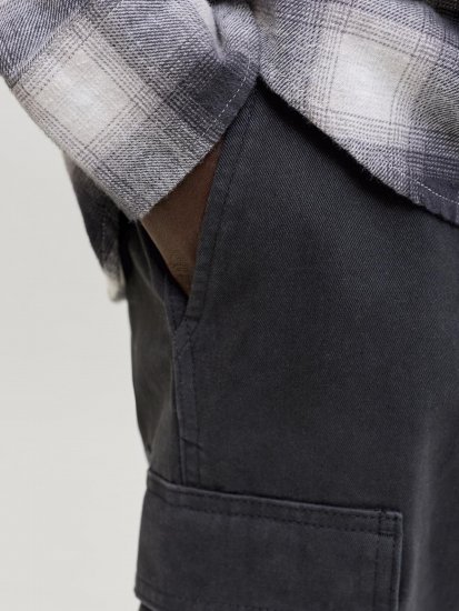 Jack & Jones Cole Hudson Belted Cargo Shorts Black - Pantaloni scurți - Pantaloni Scurți Mărimi mari Bărbați 