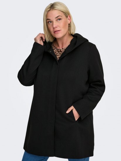 Only Carmakoma Sedona Light Coat Black - Paltoane de iarnă - 