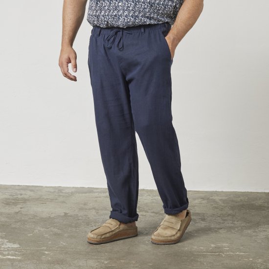 North Latitude 61155 Pantaloni Din In Croială Confort Bleumarin - Blugi & pantaloni - Blugi & Pantaloni Bărbați Mărimi Mari