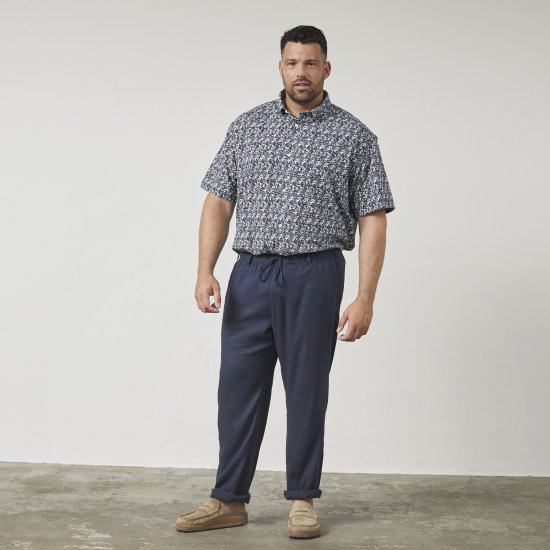 North Latitude 61155 Pantaloni Din In Croială Confort Bleumarin - Blugi & pantaloni - Blugi & Pantaloni Bărbați Mărimi Mari