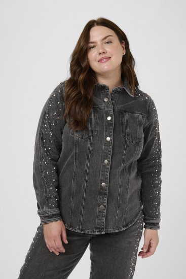 Kaffe Curve Petri Denim Jacket Grey Vintage Wash - Geci - 