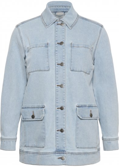 Kaffe Curve Ninna Casual Jacket Light Blue Washed - Geci - 