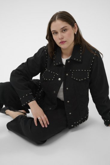 Kaffe Curve Brenn Twill Jacket Washed Black - Geci din denim - 