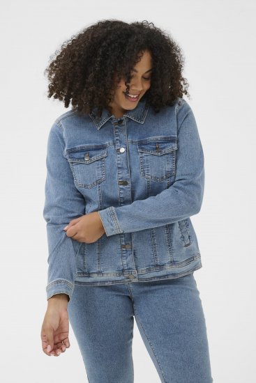 Kaffe Curve Vilana Denim Jacket Washed Blue - Geci din denim - 