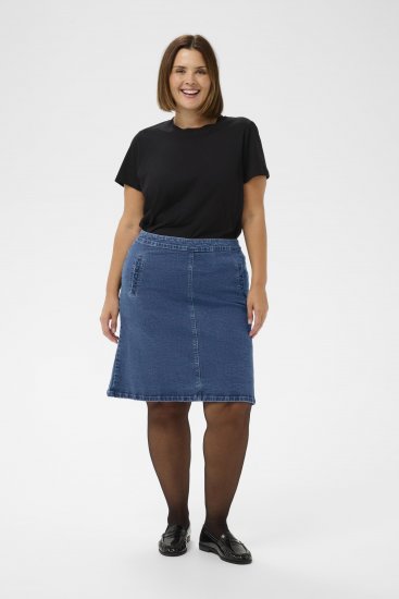 Kaffe Curve Leni Denim Skirt Blue - Fuste - 