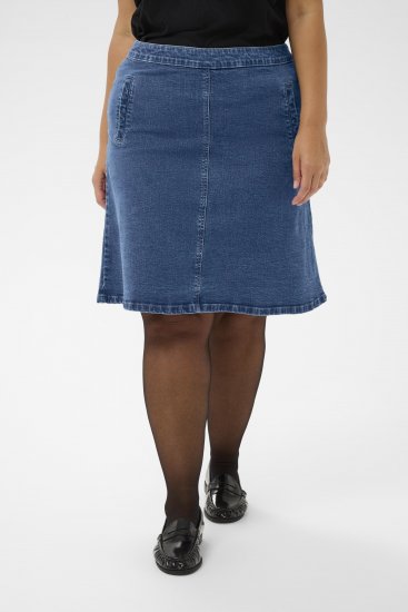Kaffe Curve Leni Denim Skirt Blue - Fuste - 