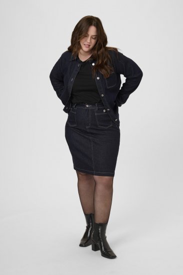 Kaffe Curve Roria Denim Skirt Dark Blue - Fuste - 