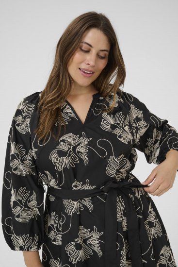 Kaffe Curve Kimmie Dress Black Chalk Embroidery - Rochii midi - 