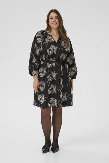 Kaffe Curve Kimmie Dress Black Chalk Embroidery - Rochii midi - 