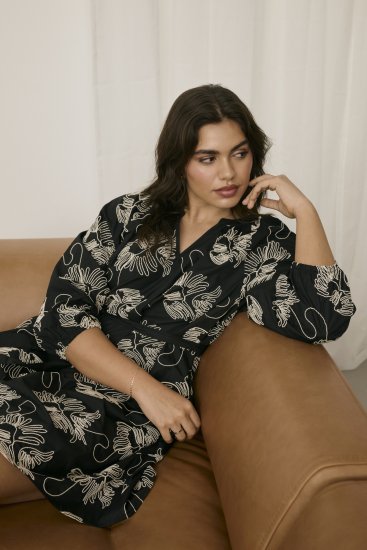 Kaffe Curve Kimmie Dress Black Chalk Embroidery - Rochii midi - 