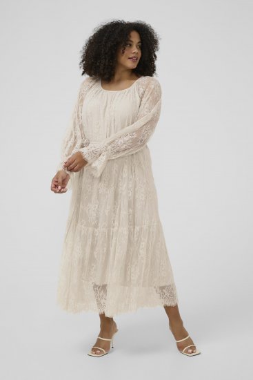 Kaffe Curve Amalie Lace Dress Moonbeam - Rochii midi - 